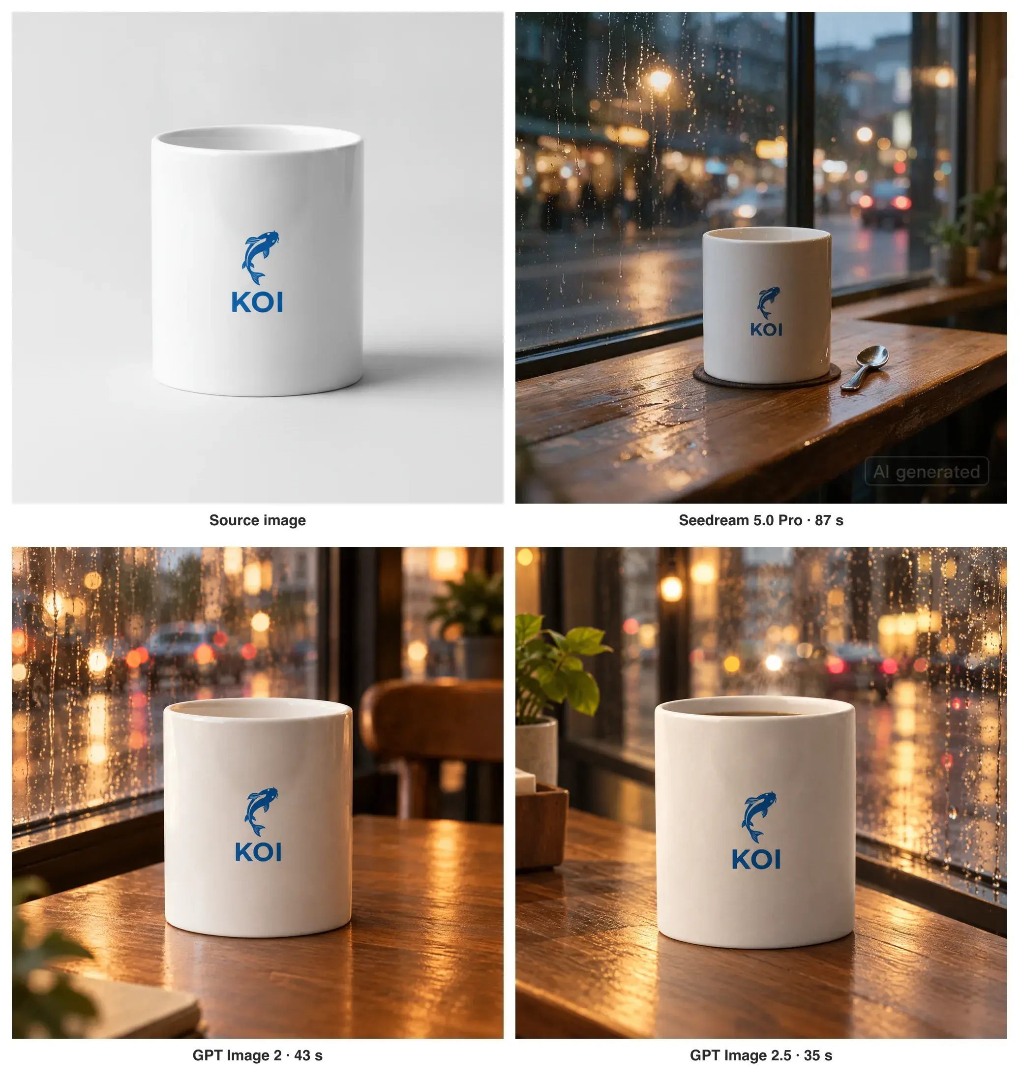 La taza original y las tres ediciones